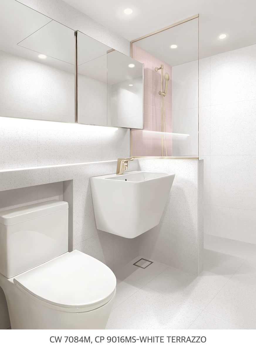 PE CP 9016MS - WHITE TERRAZZO. 시공이미지 3
