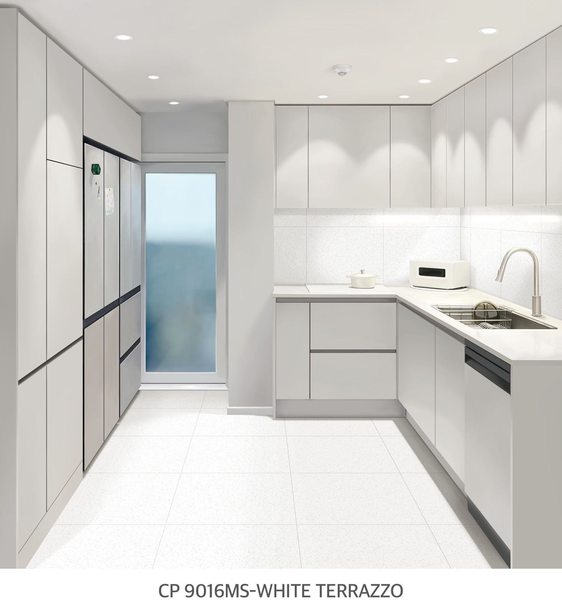 PE CP 9016MS - WHITE TERRAZZO. 시공이미지 7